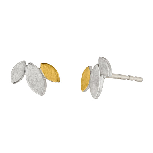 O902 - Silver and Gold Leaf Studs