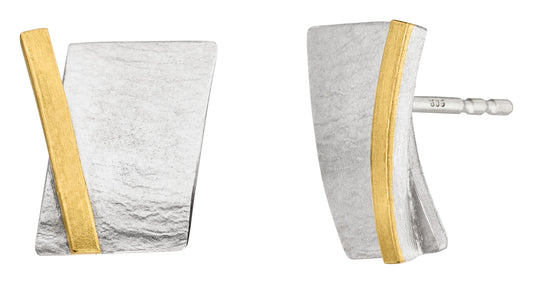 O982 - Silver, Gold  Rectangle Studs