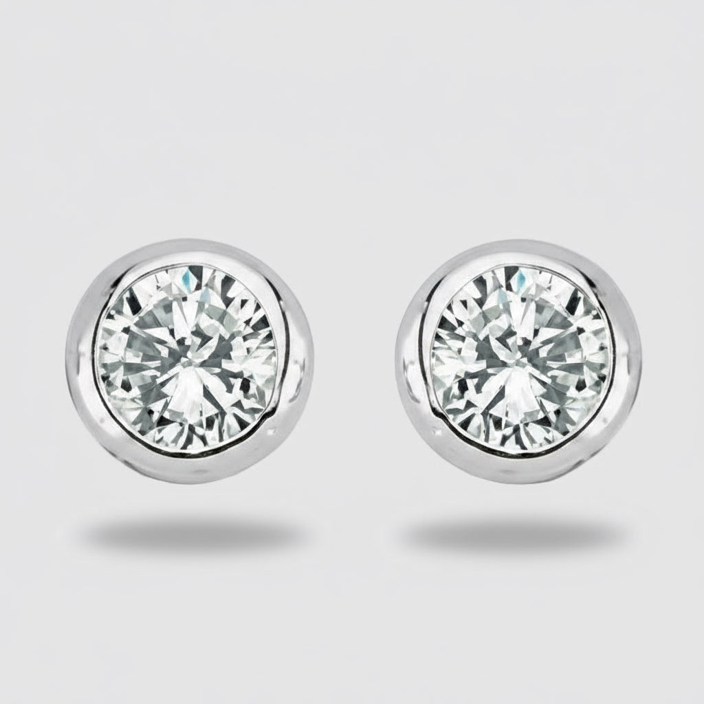 Bezel Set CZ Studs