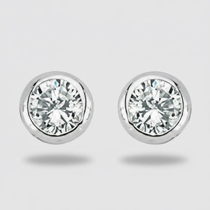 Bezel Set CZ Studs