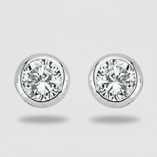 Bezel Set CZ Studs