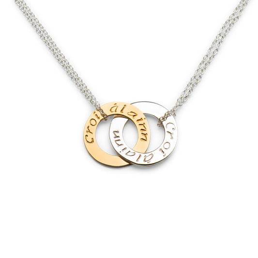 Croí álainn Double Mini Gold Pendant