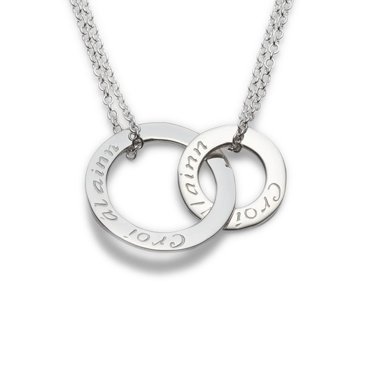 Large Double Croí Álainn Necklace Silver