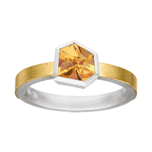 R1358 - Silver and Citrine Ring