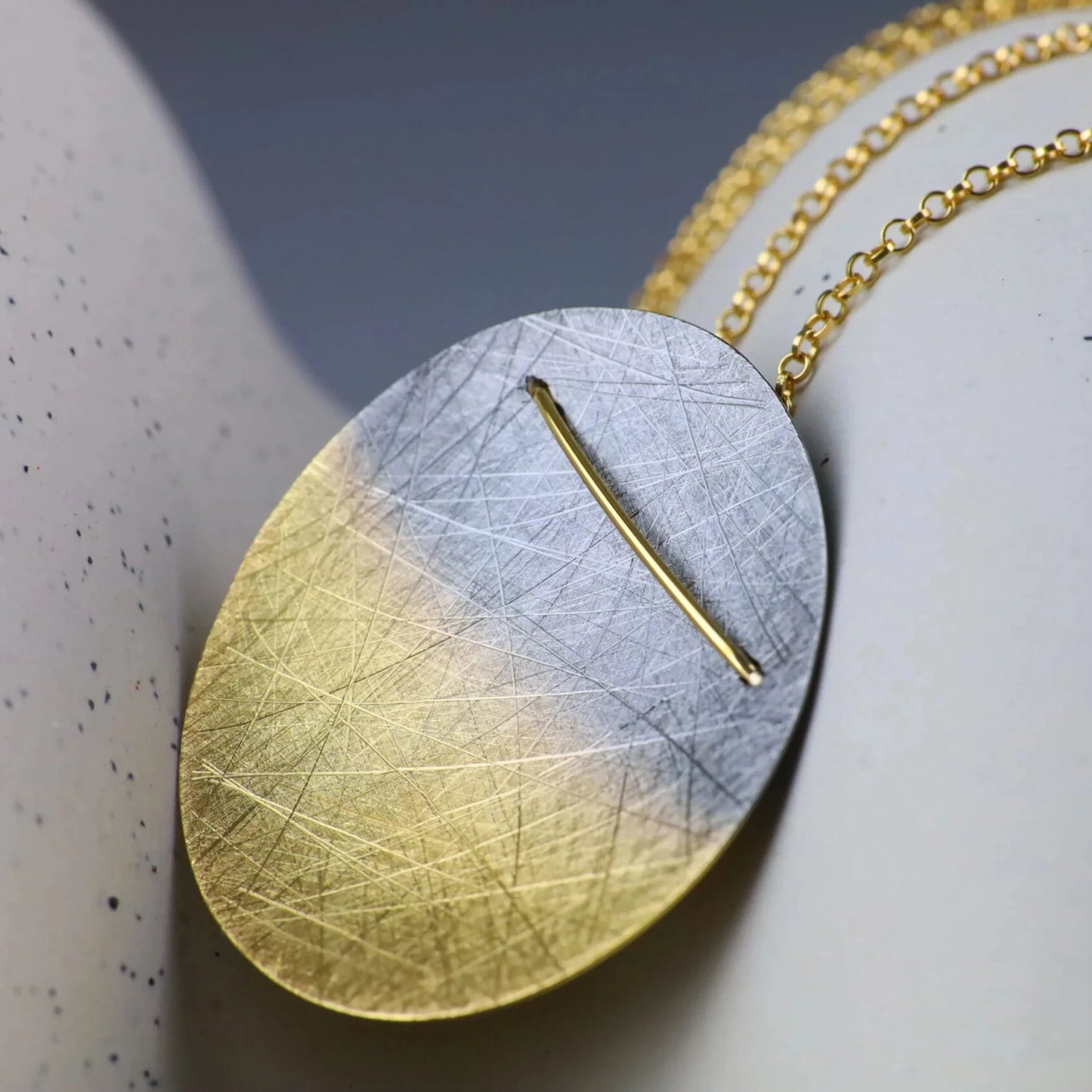 Ombre Gold Oval Necklace