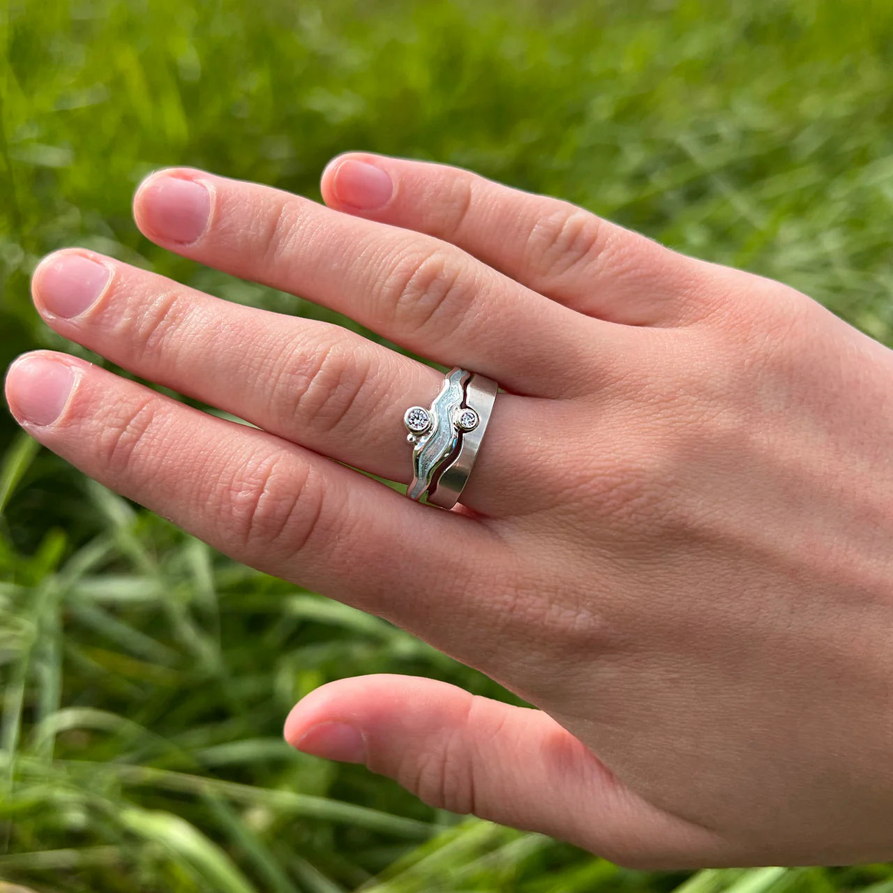 River Ripples 3mm Cubic Zirconia Ring