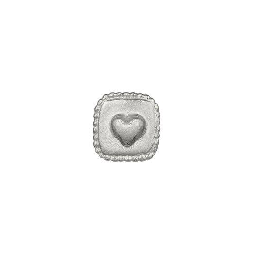 Square Ex-voto Heart Stud Earring