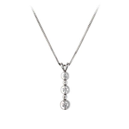 18ct White Gold Diamond Drop Pendant