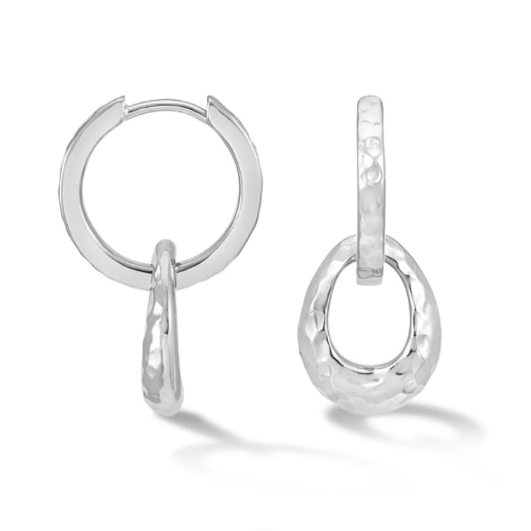 Entwined Oval Huggies Hoops