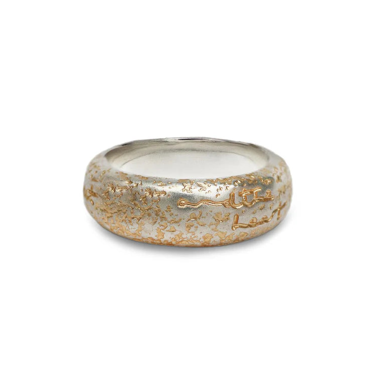 Reflect Silver Etched Tapered Dome Ring