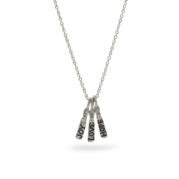 Three Silver Mini Etched Sibyl Necklace