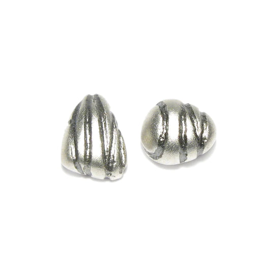 Silver 'AND ON' Pebble Ear Studs