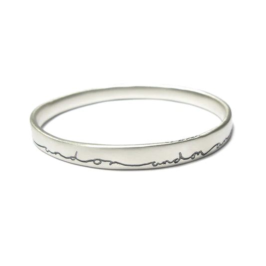 Wide Silver 'on and on' Bangle