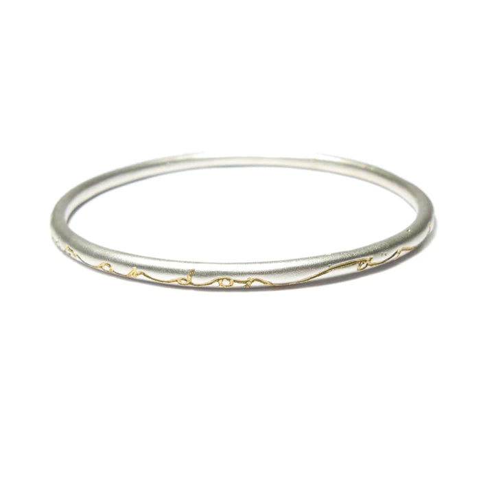 Silver 'on and on' Bangle