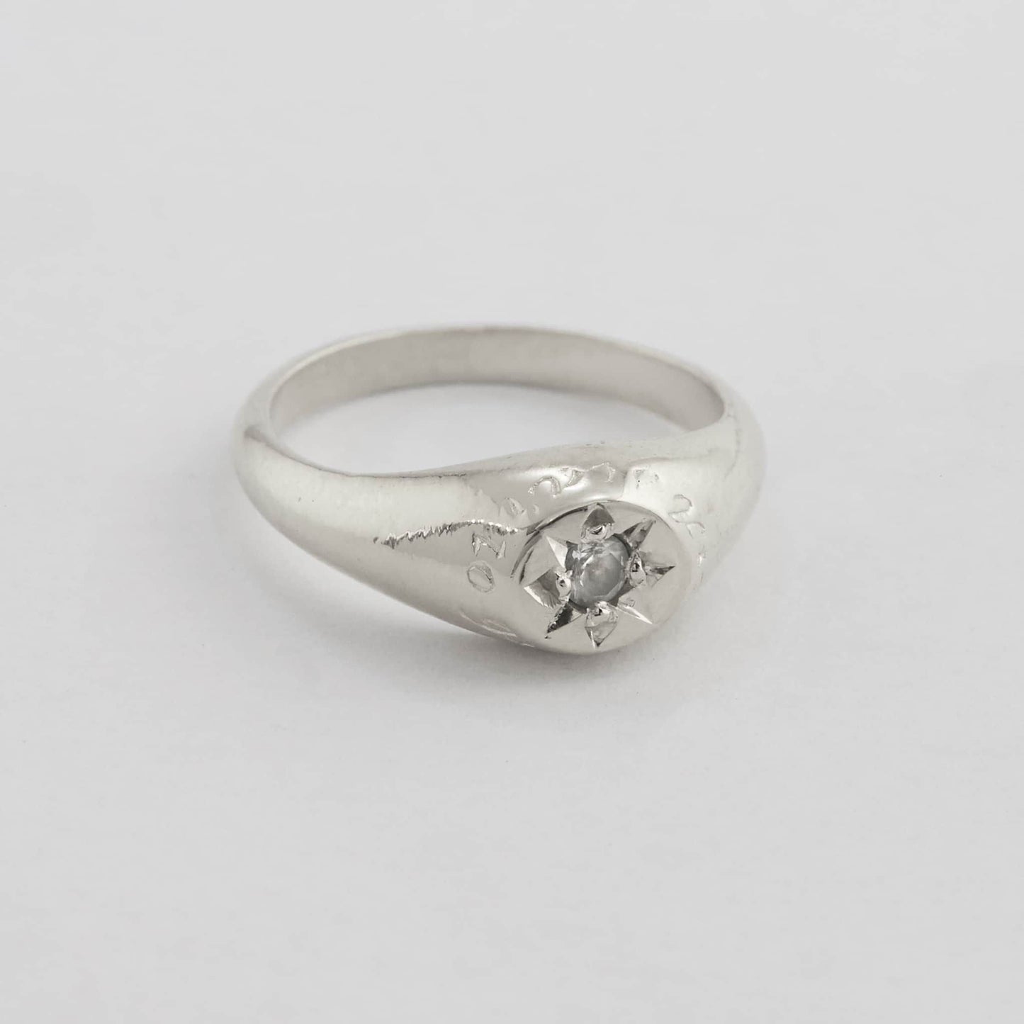 'A Star to Guide Me' White Topaz Signet Ring