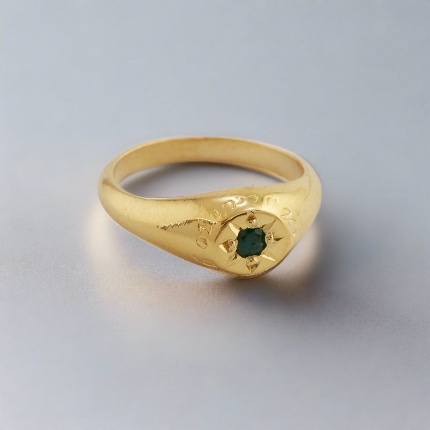 'A Star to Guide Me' Emerald Signet Ring