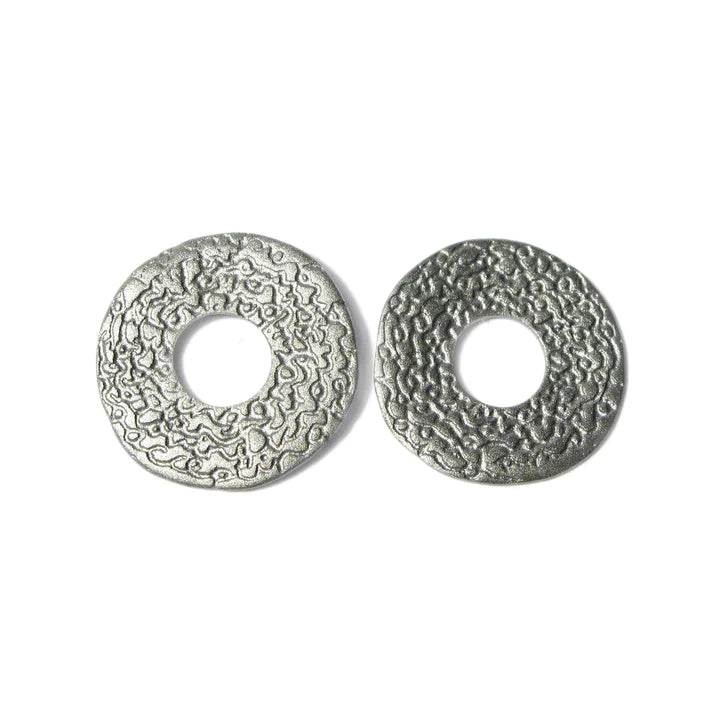 Silver 'Being' Disc Ear Studs