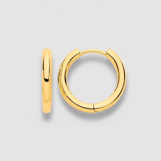 Gold Plated 16mm-18mm Round Huggie Hoop Earrings