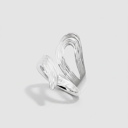 Creased Texture Silver Ring