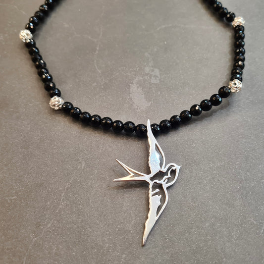 Beaded Swallow Necklace