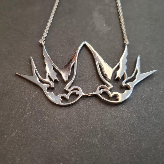 Kissing Swallows Necklace