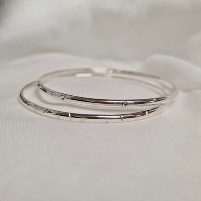 Silver Lines Bangle