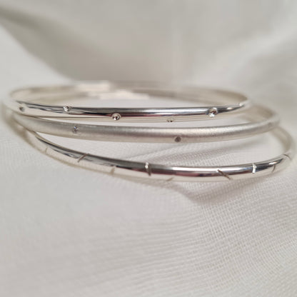 Silver Lines Bangle