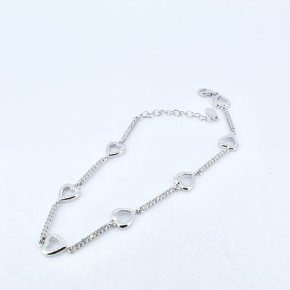 Silver CZ Heart Bracelet