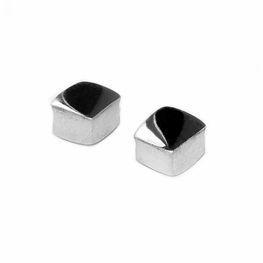 Square Silver Stud Earrings