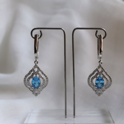Aqua Blue Drop Earrings