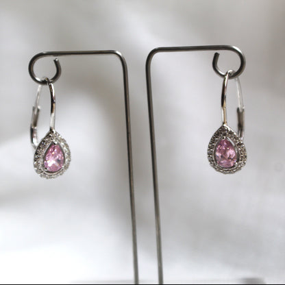 Pink Pear Drop Earrings