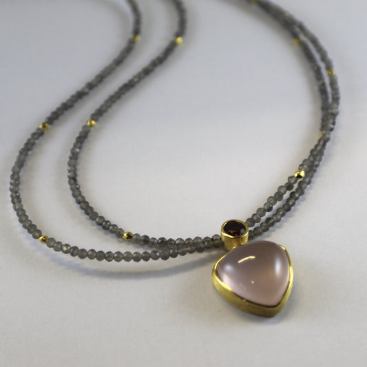 Rose Quartz & Garnet necklace