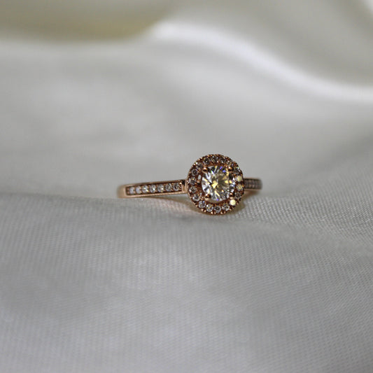 Rose Gold Halo Engagement Ring