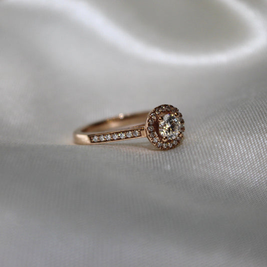Rose Gold Halo Engagement Ring