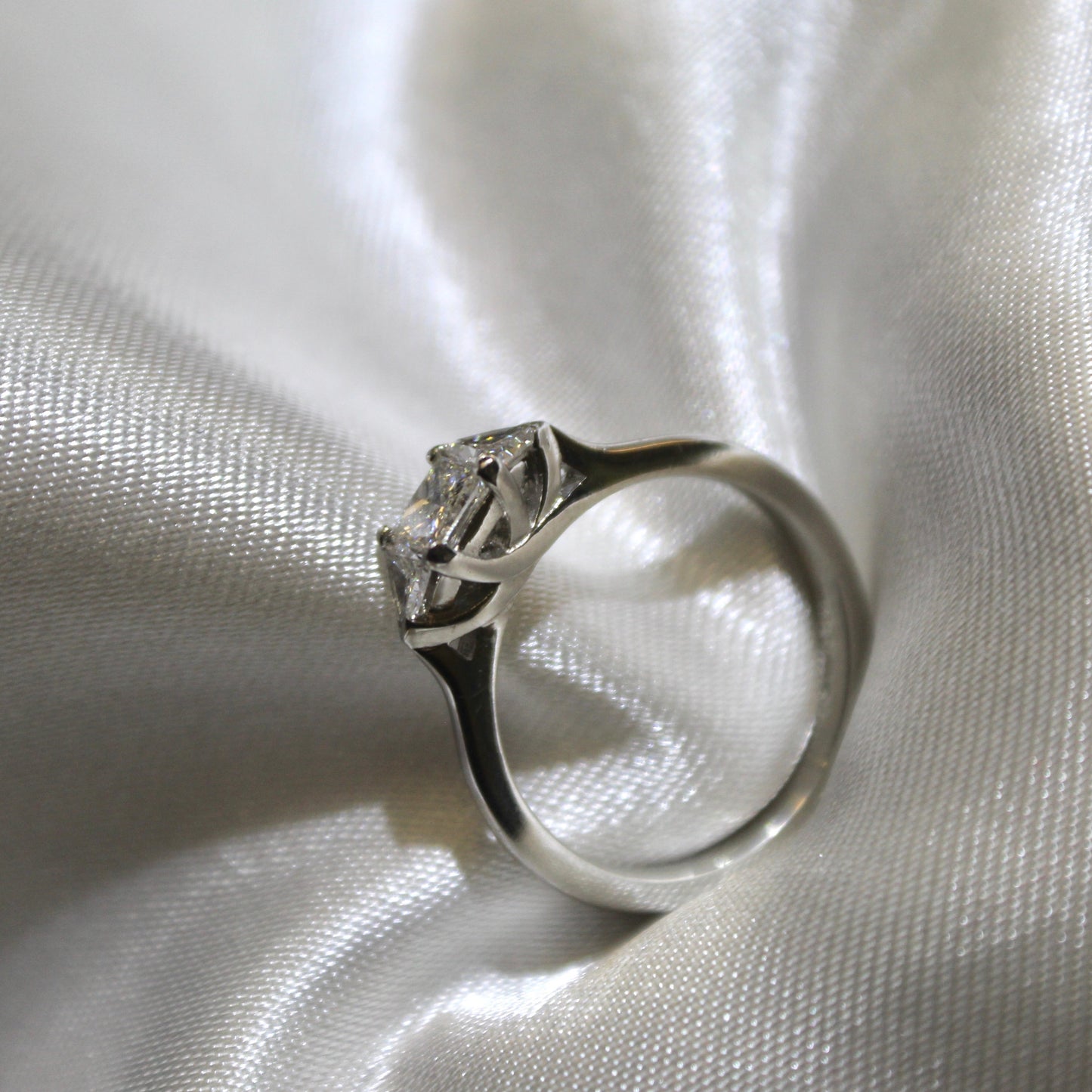 Princess & Trillion Three Stone Diamond Ring