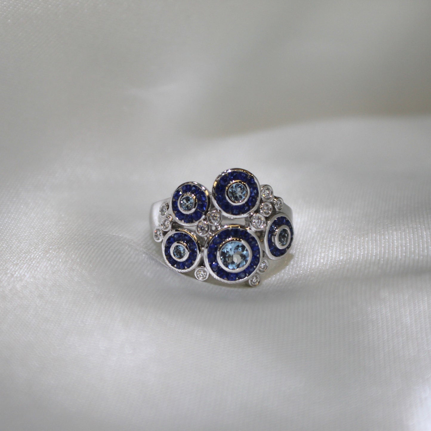 Diamond and Sapphire Cocktail Ring
