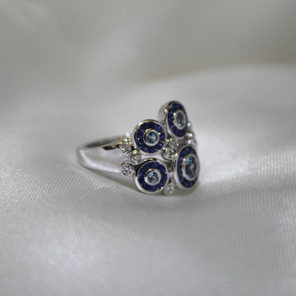 Diamond and Sapphire Cocktail Ring
