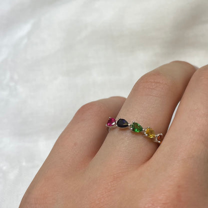Colourful Five Stone Ring