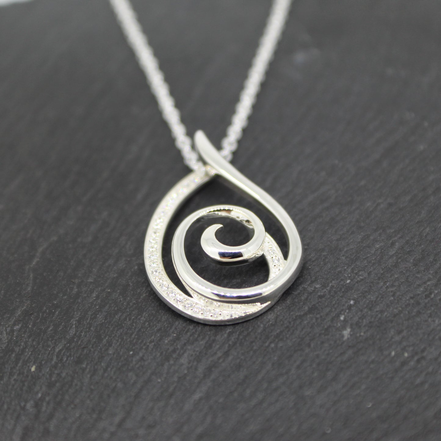 Silver Pendant with CZ