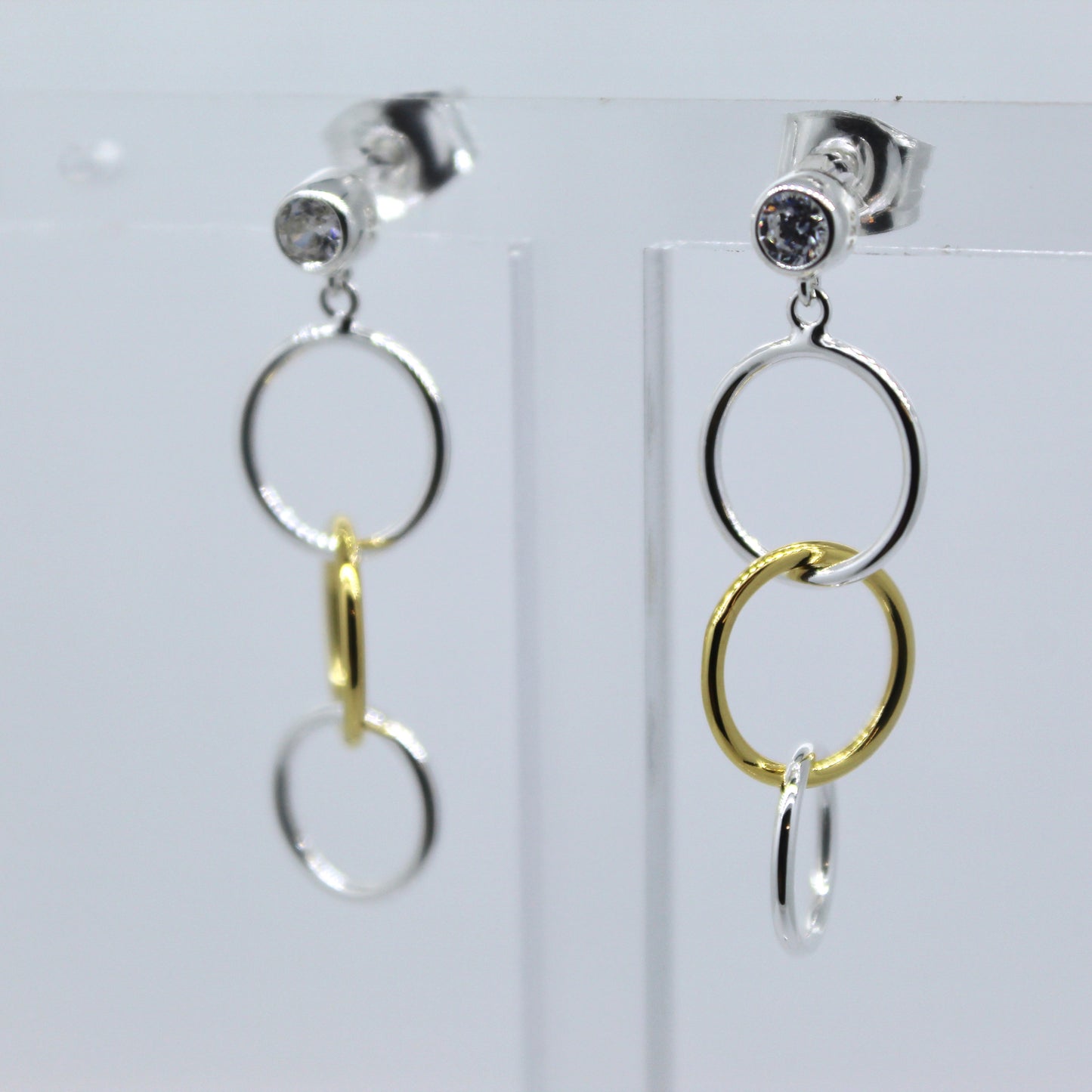 Silver and Gold Plated Drop Earrings