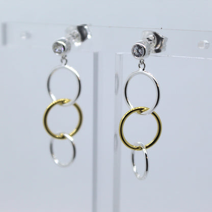 Silver and Gold Plated Drop Earrings