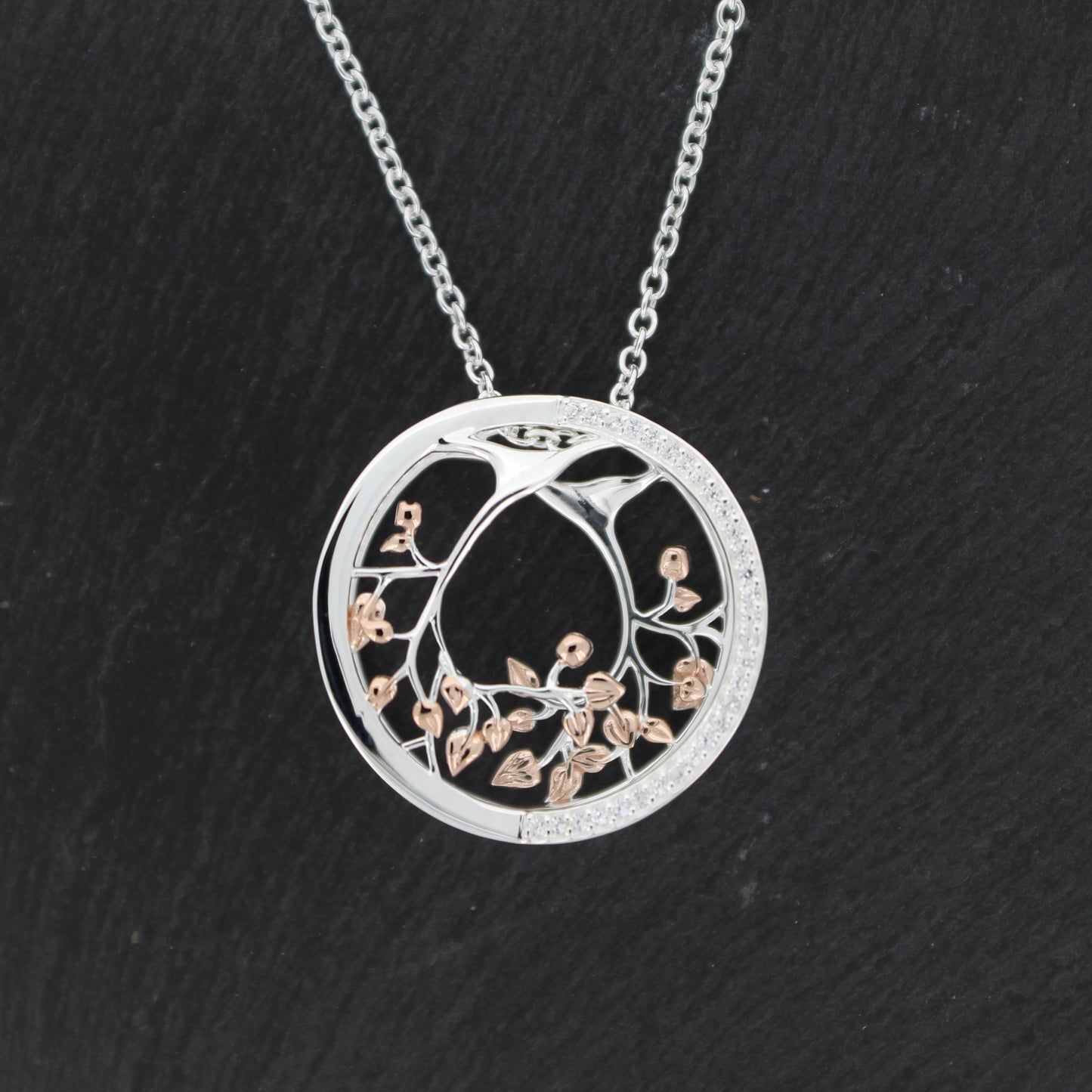 Silver Pendant with Rose Gold Plating
