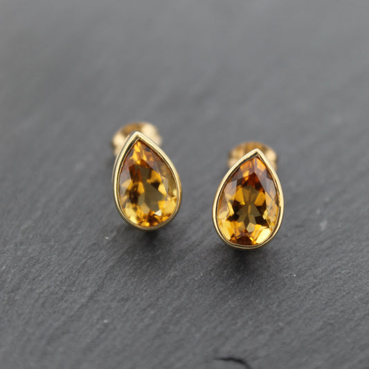 Citrine Stud Earrings