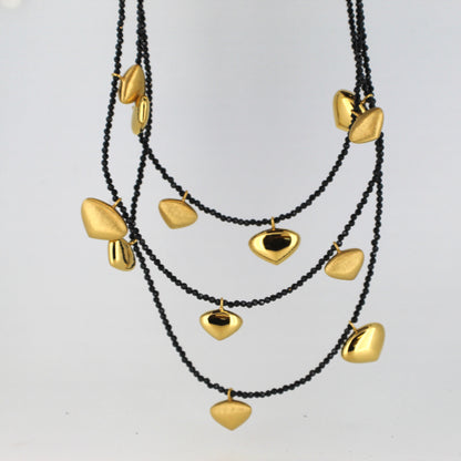 Black Spinell Layered Necklace