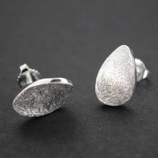 Silver Scratched Studs