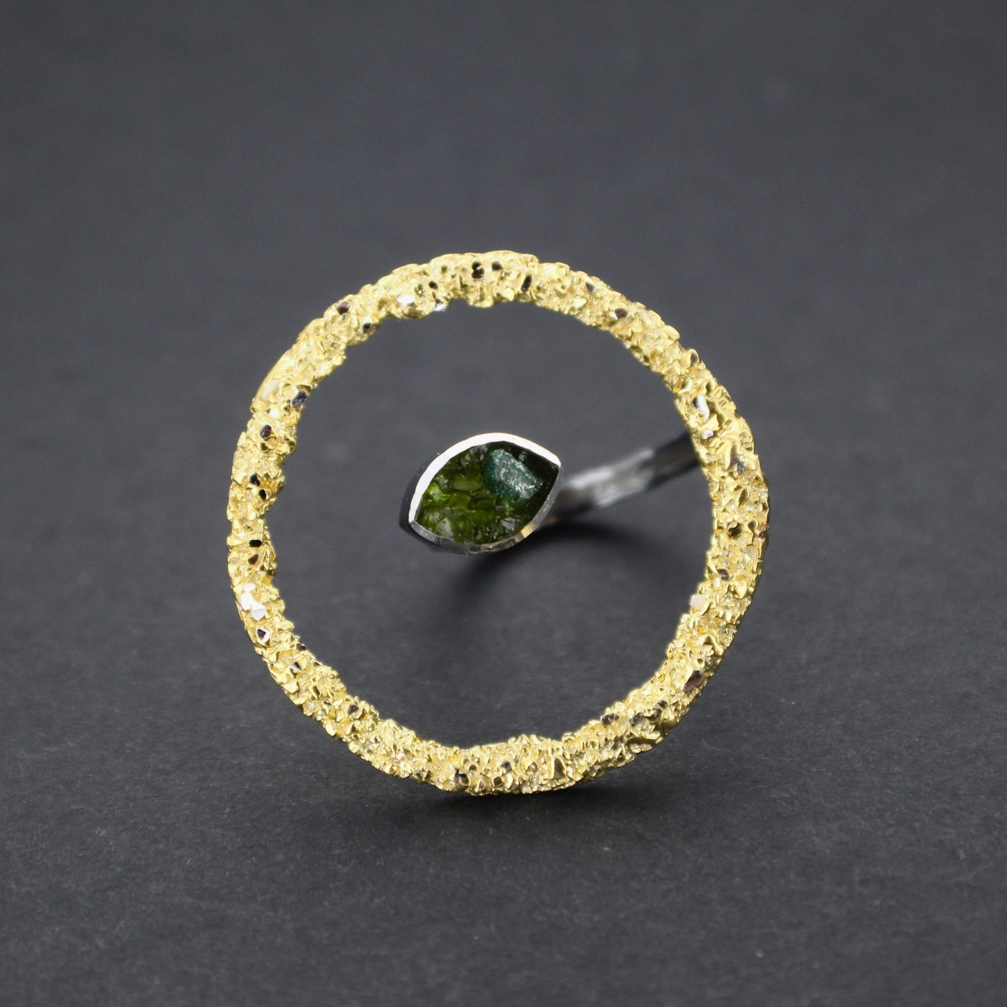 Green Textured Ring