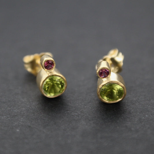 Peridot & Rhodolight Earrings