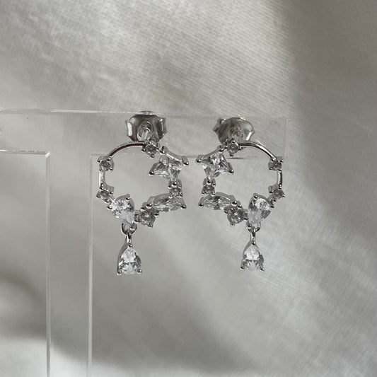 CZ Fancy Flower Earrings