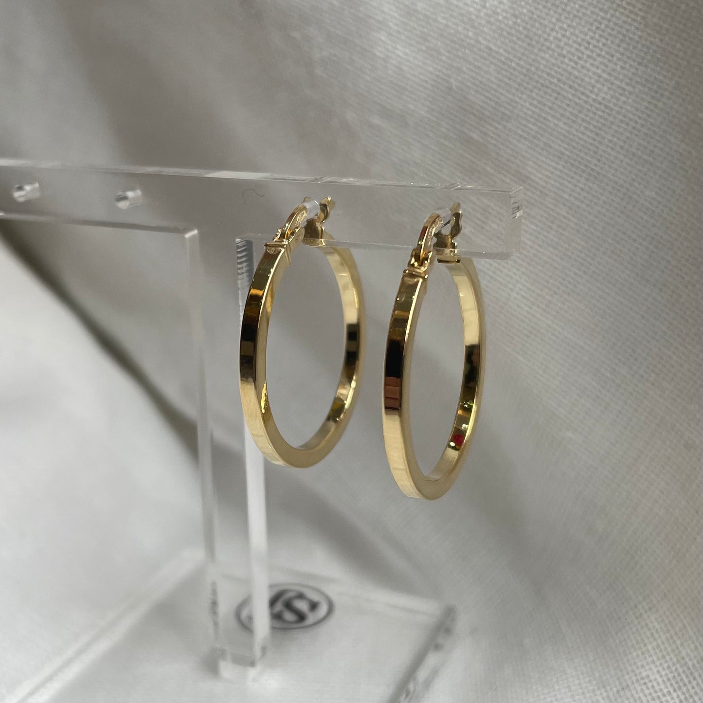 18mm Square Gold Hoops