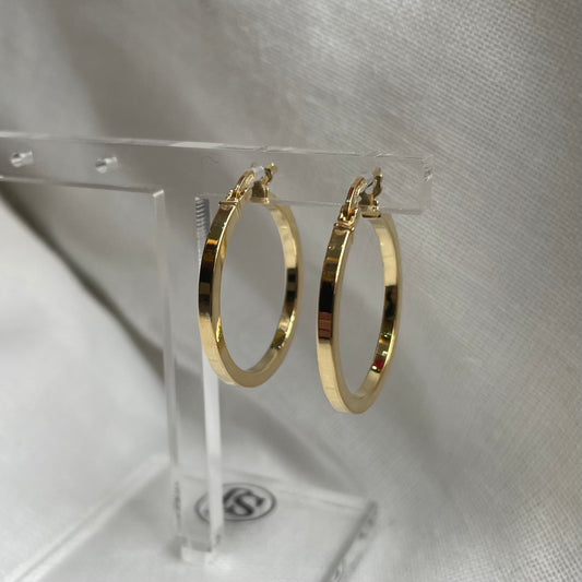 18mm Square Gold Hoops